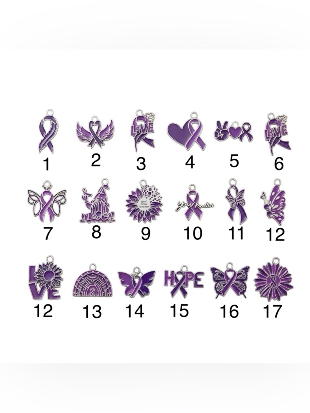 Purple Ribbon Keychain - Picture 4 of 4